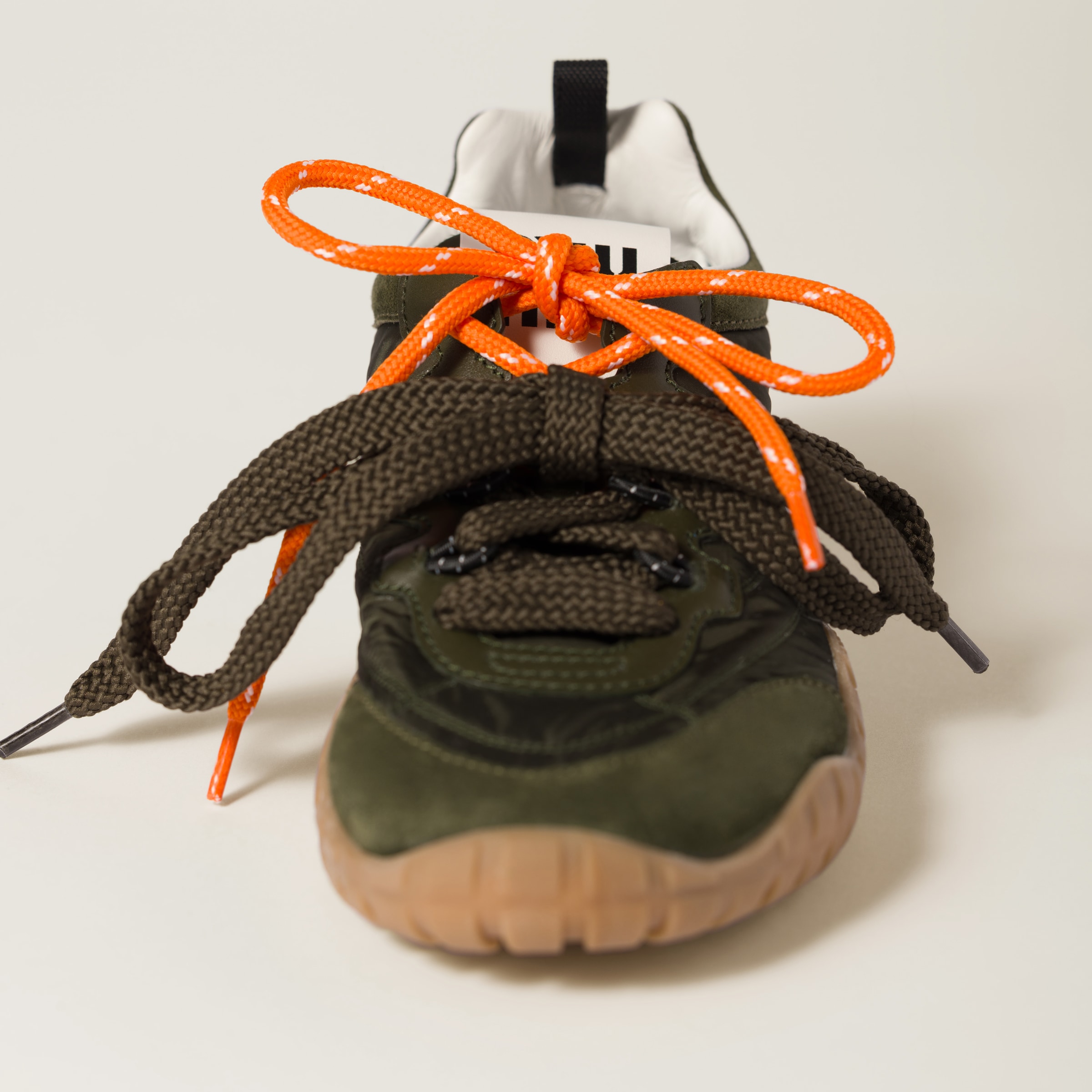 Miu Miu Two-tone Cord Laces In Orange/white