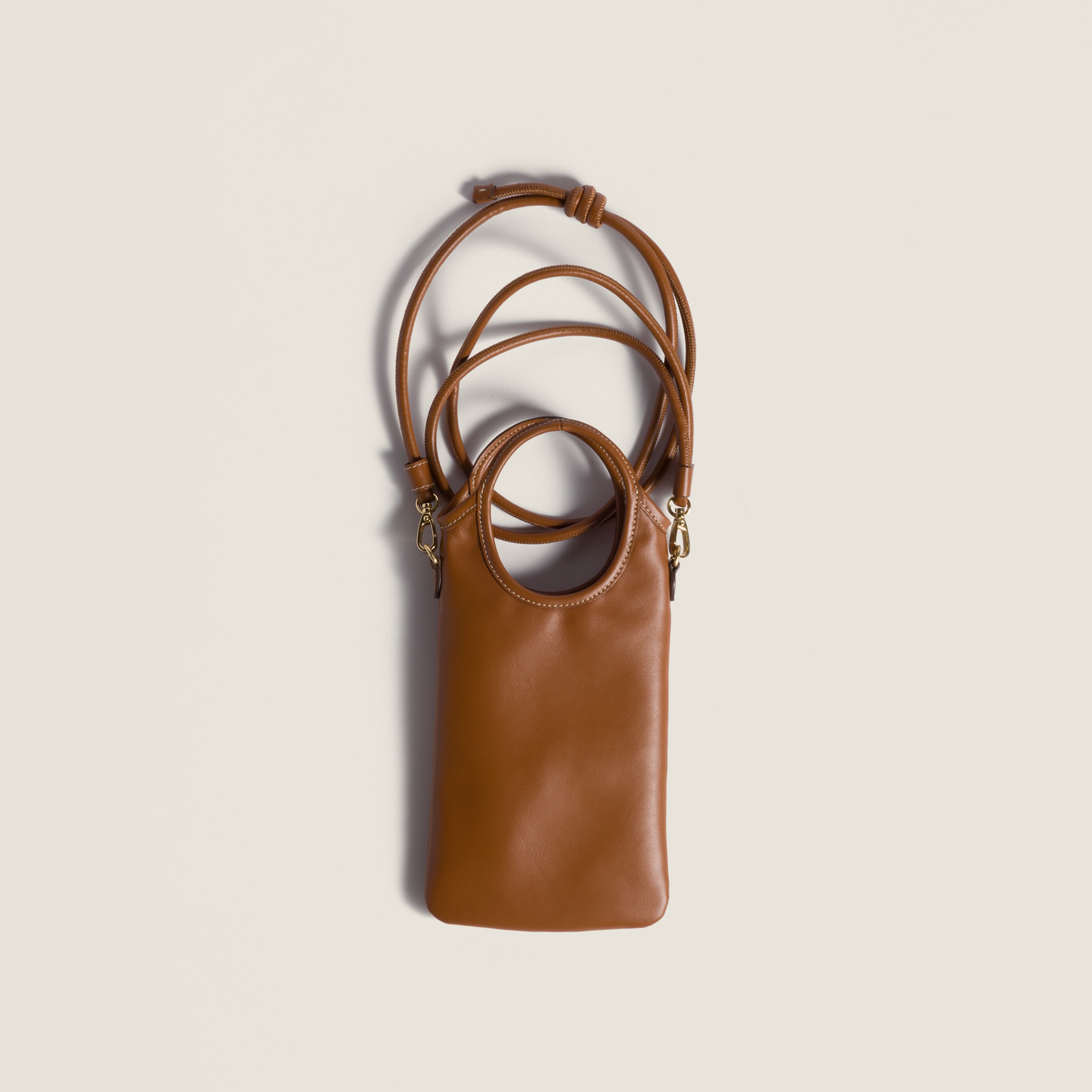 Cognac Leather Smartphone Case | Miu Miu - United States