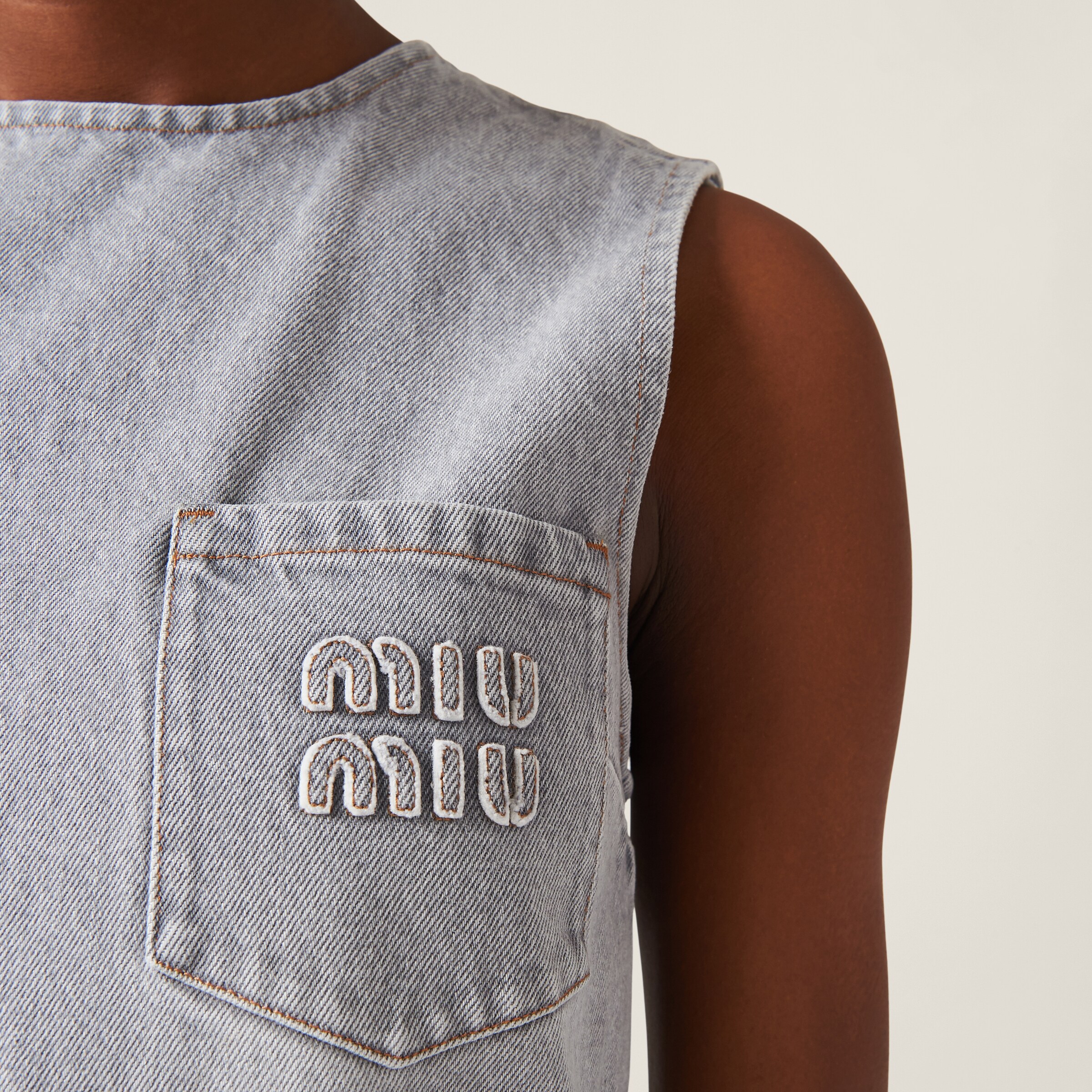 Grey Denim Dress Miu Miu