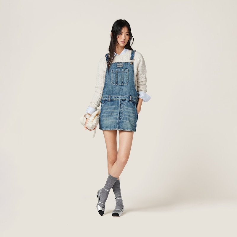 Mica Denim Bib Overall Mini Dress  30a main image 1