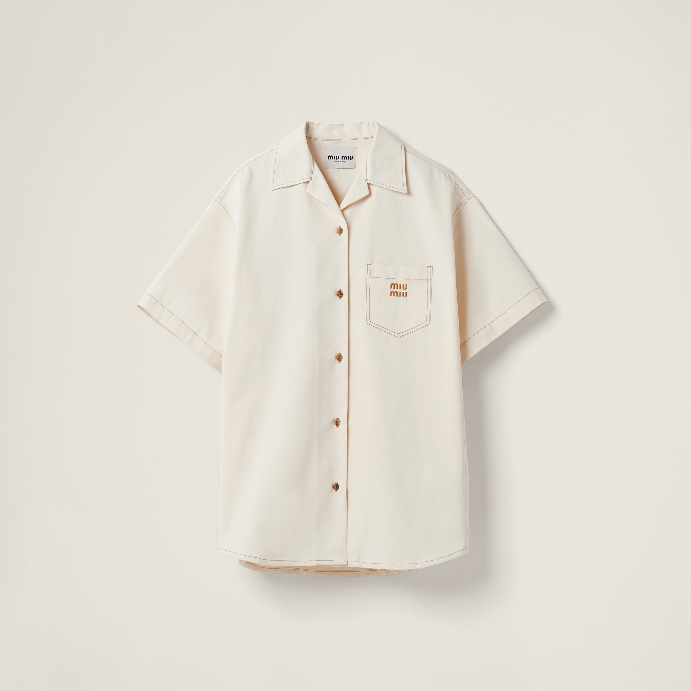 Miu Miu Denim Mini-dress In Natural