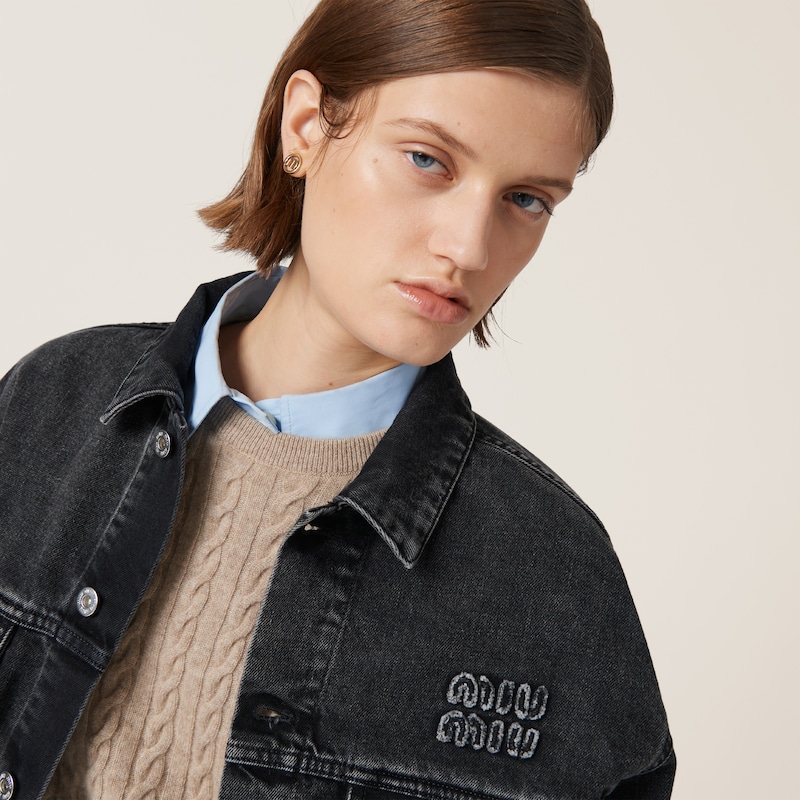 Blouson en denim noir