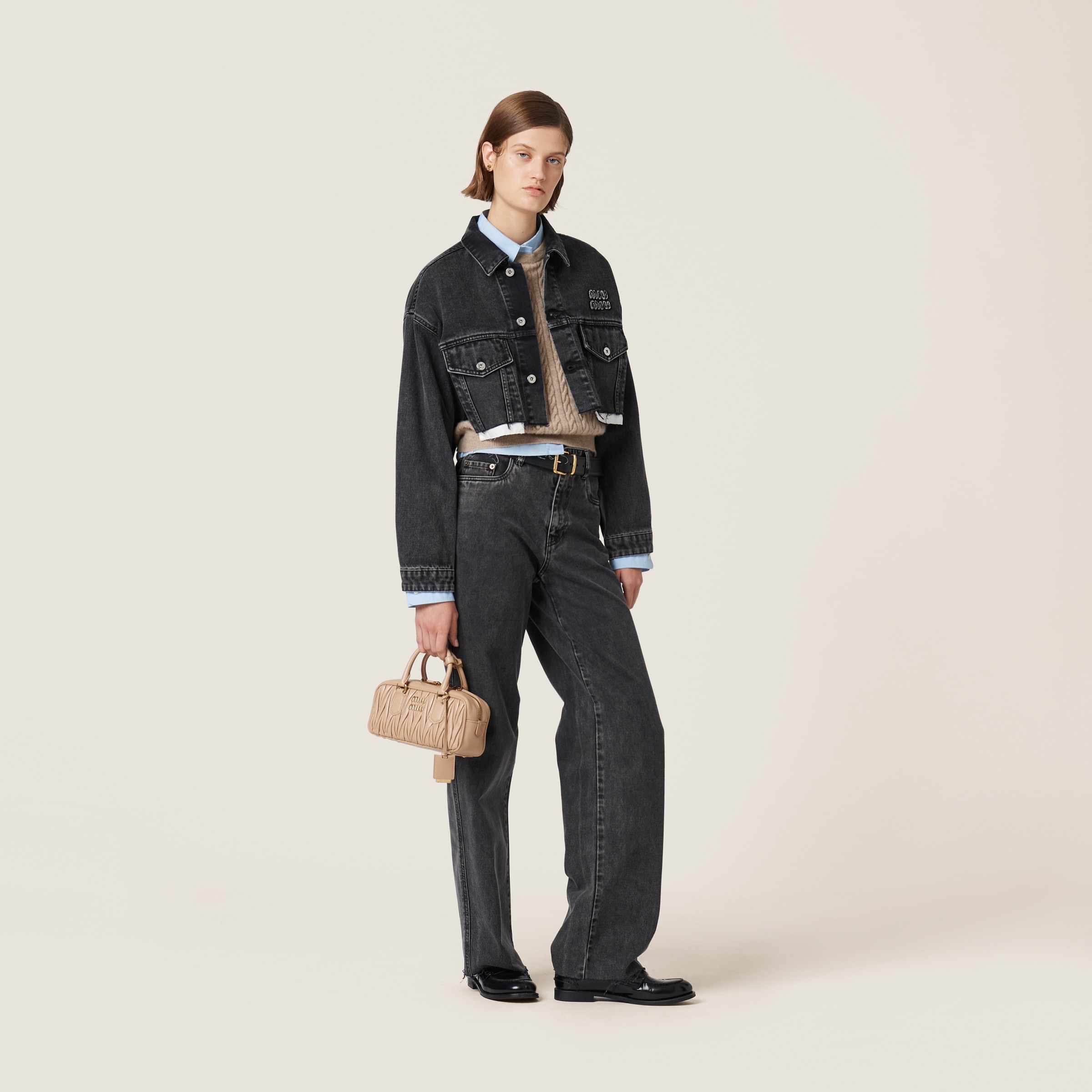 大人気★miumiu★Black denim jacket ブラックデニムジャケット Miu Miu - Denim jacket black - The Corner