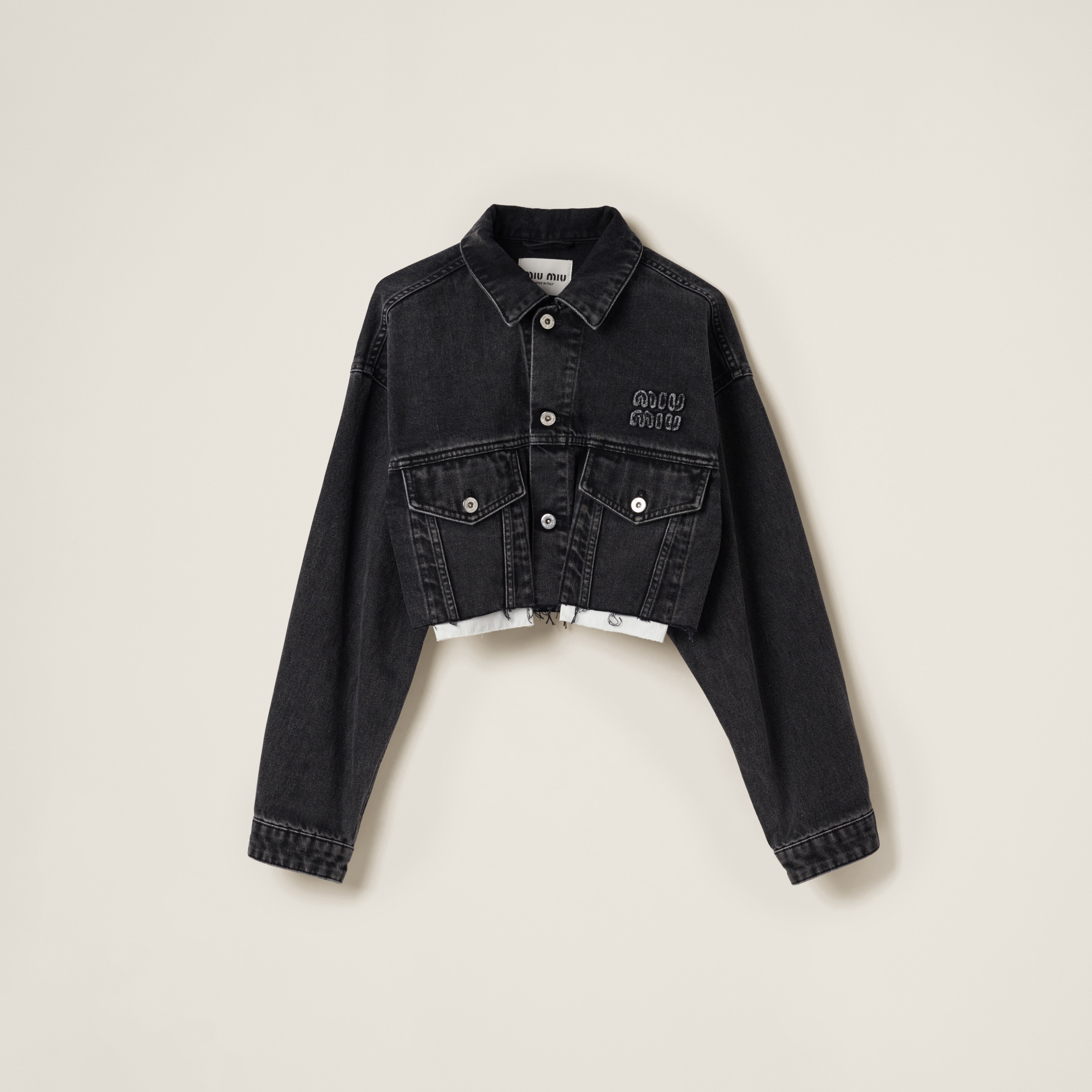 Black Black Denim Blouson Jacket | Miu Miu