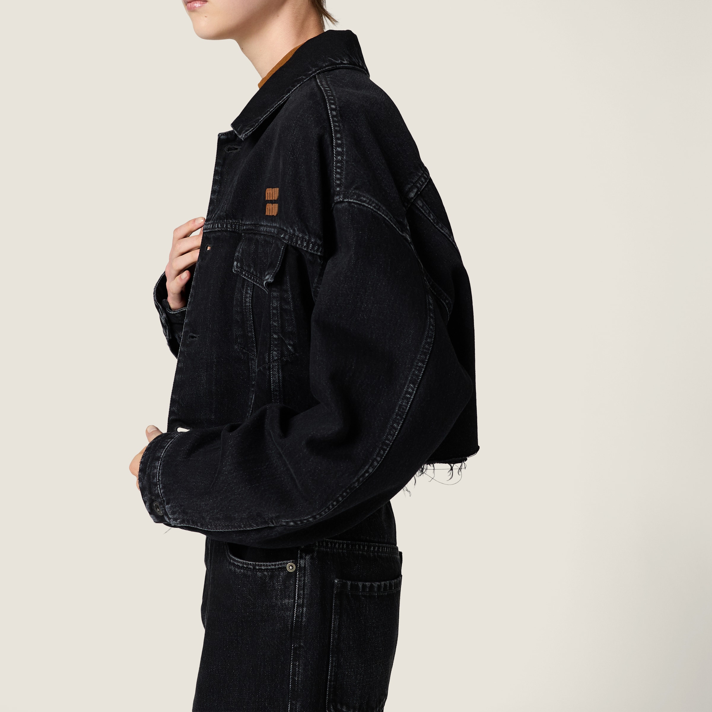 Black Black Denim Jacket | Miu Miu