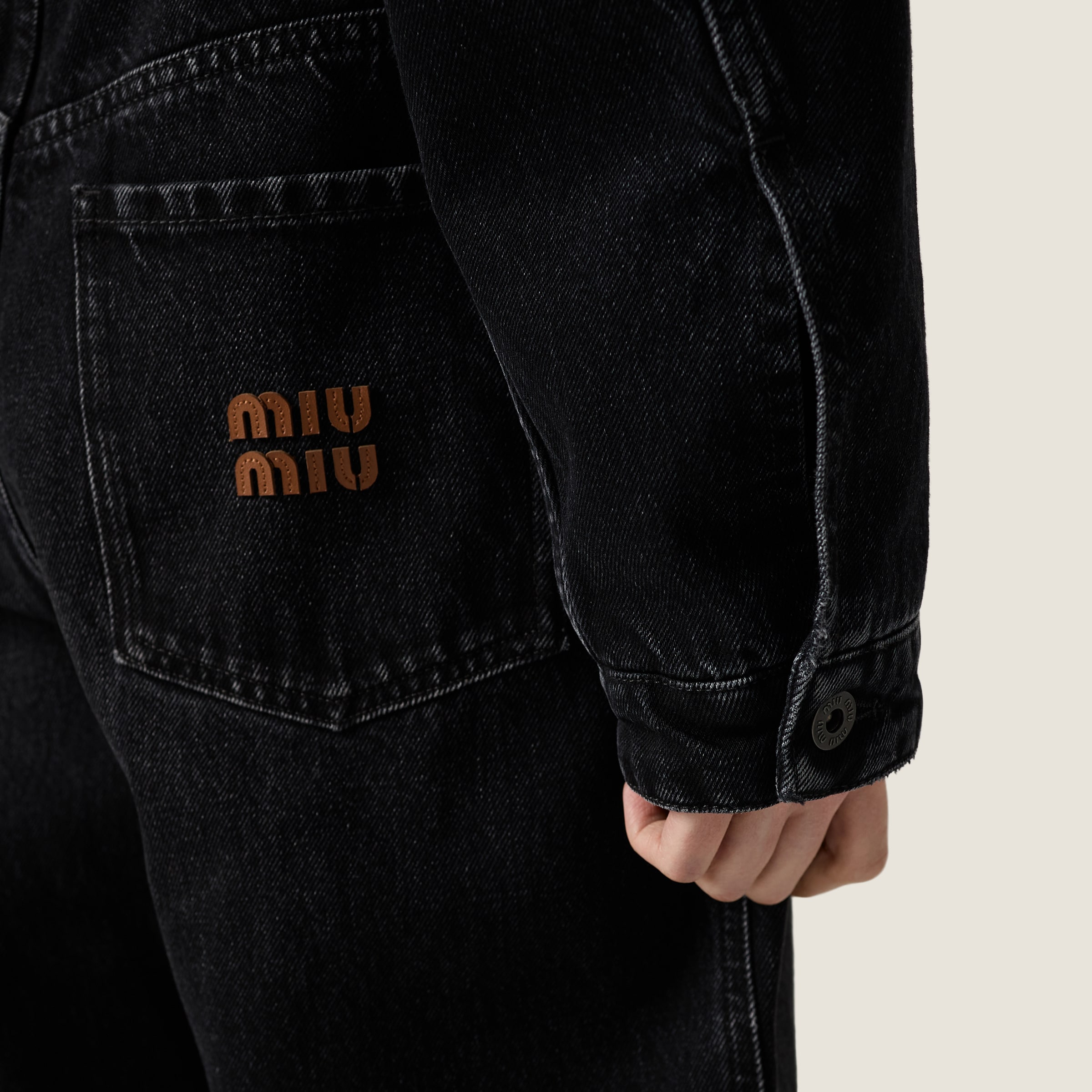 Black Black Denim Jacket | Miu Miu - United States