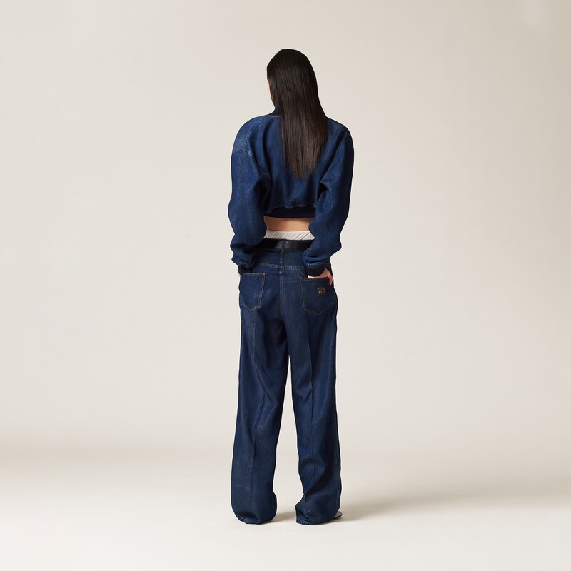 Denim blouson jacket