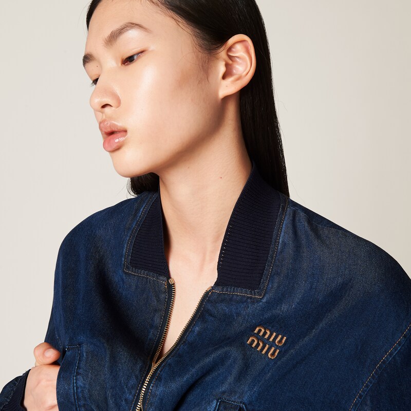 Denim blouson jacket