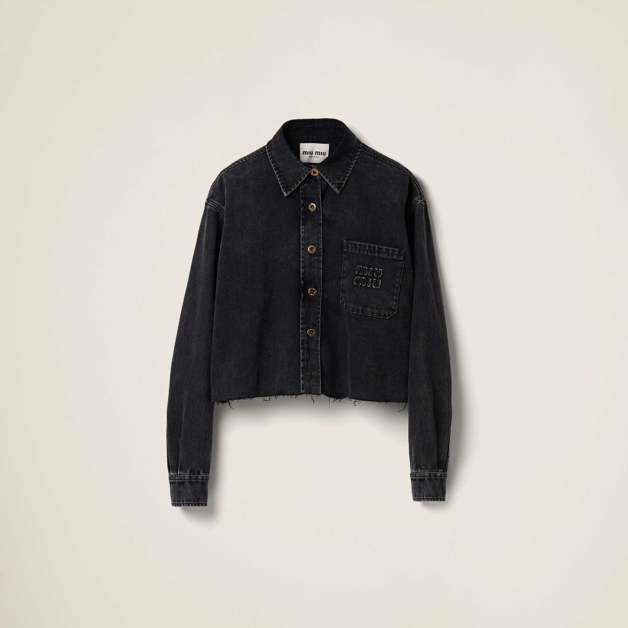 Black Black Denim Blouson Jacket Miu Miu