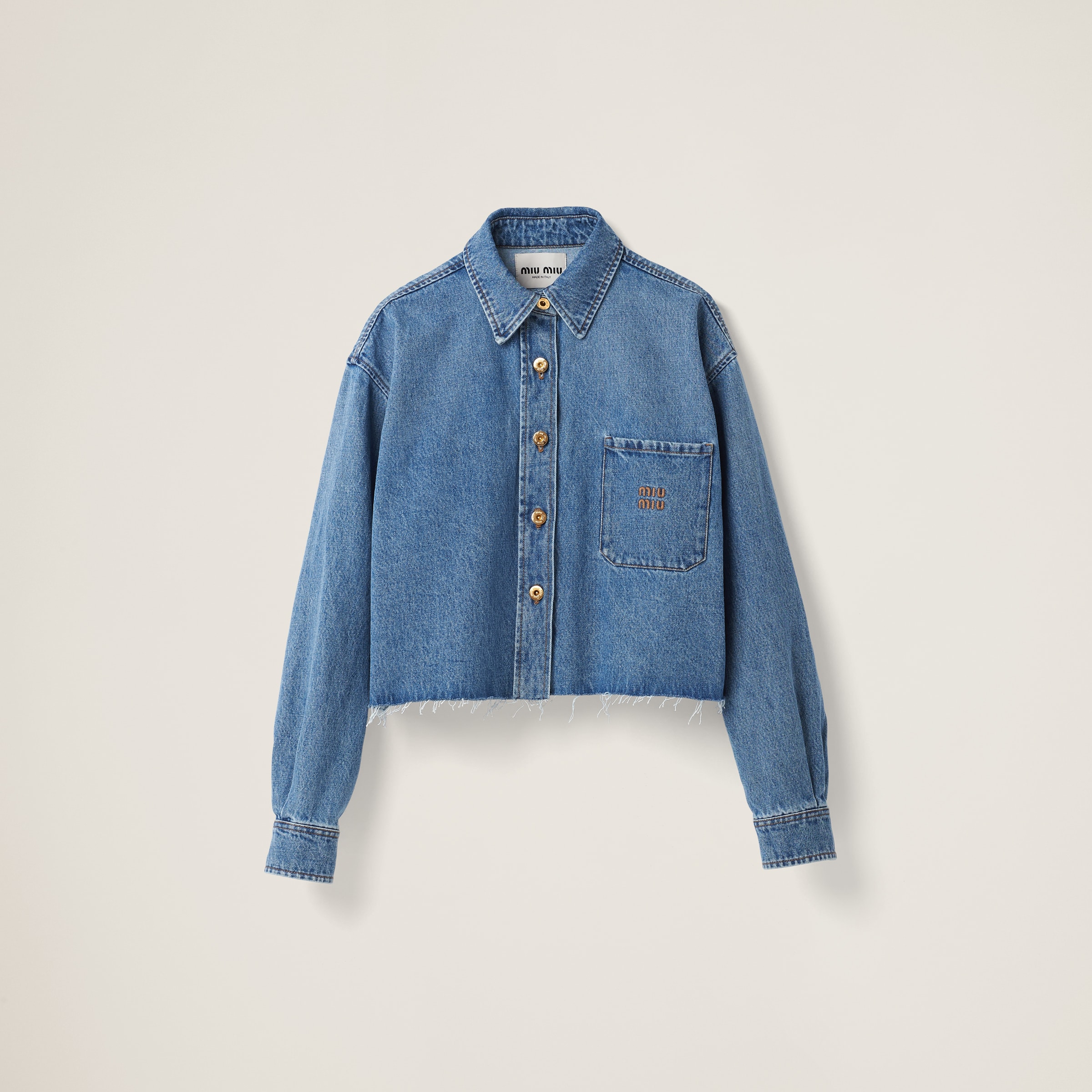 Miu Miu Denim Blouson Jacket In Sapphire Blue