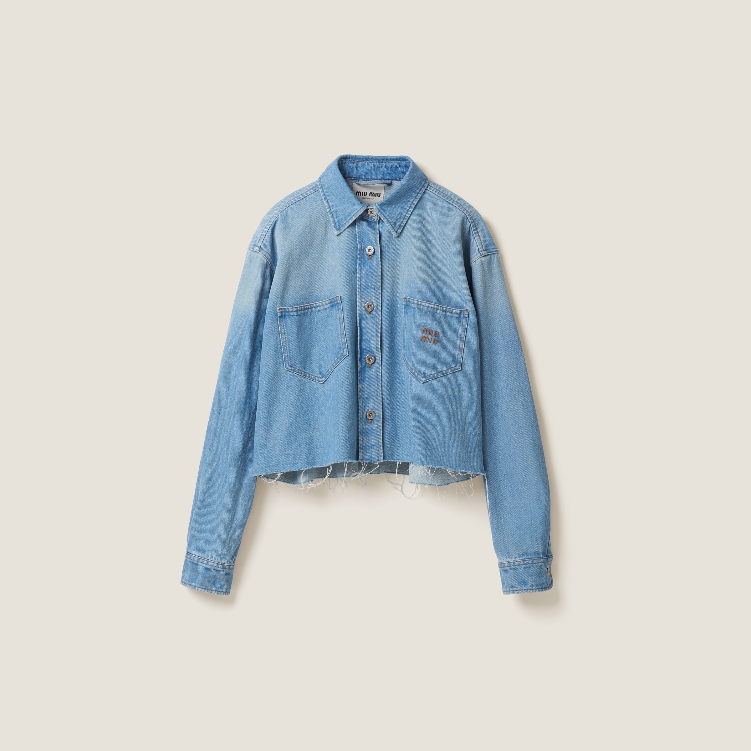 Miumiu Denim Blouson Jacket In Sapphire Blue