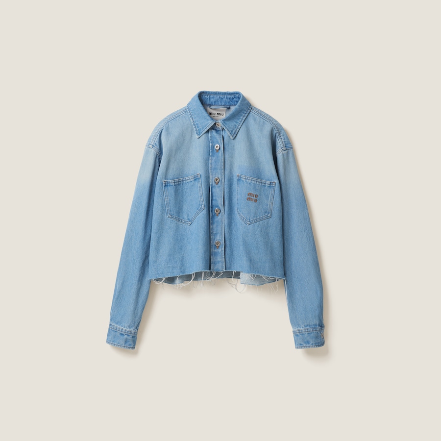 Sapphire Blue Denim Blouson Jacket | Miu Miu