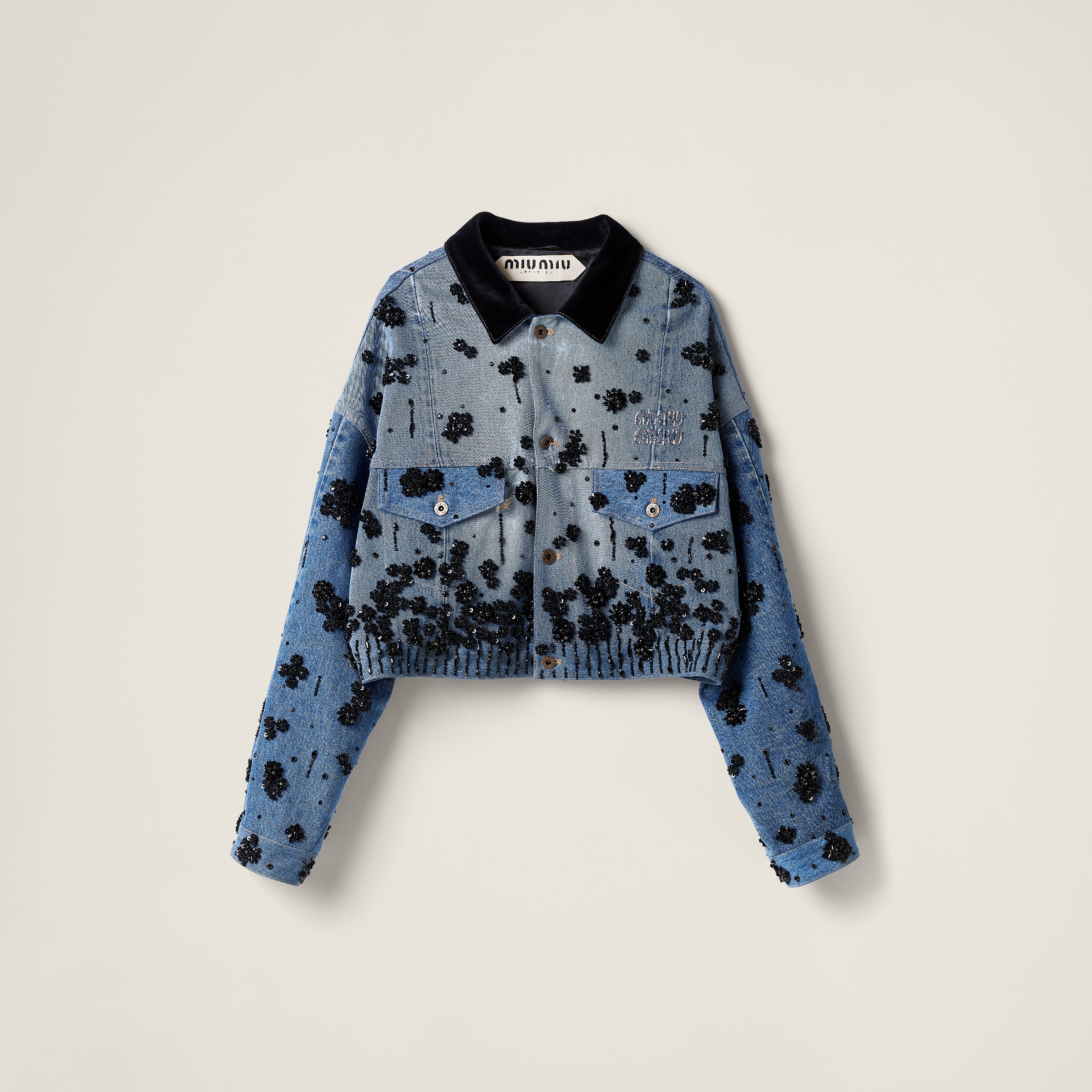 Miu miu denim jacket sales