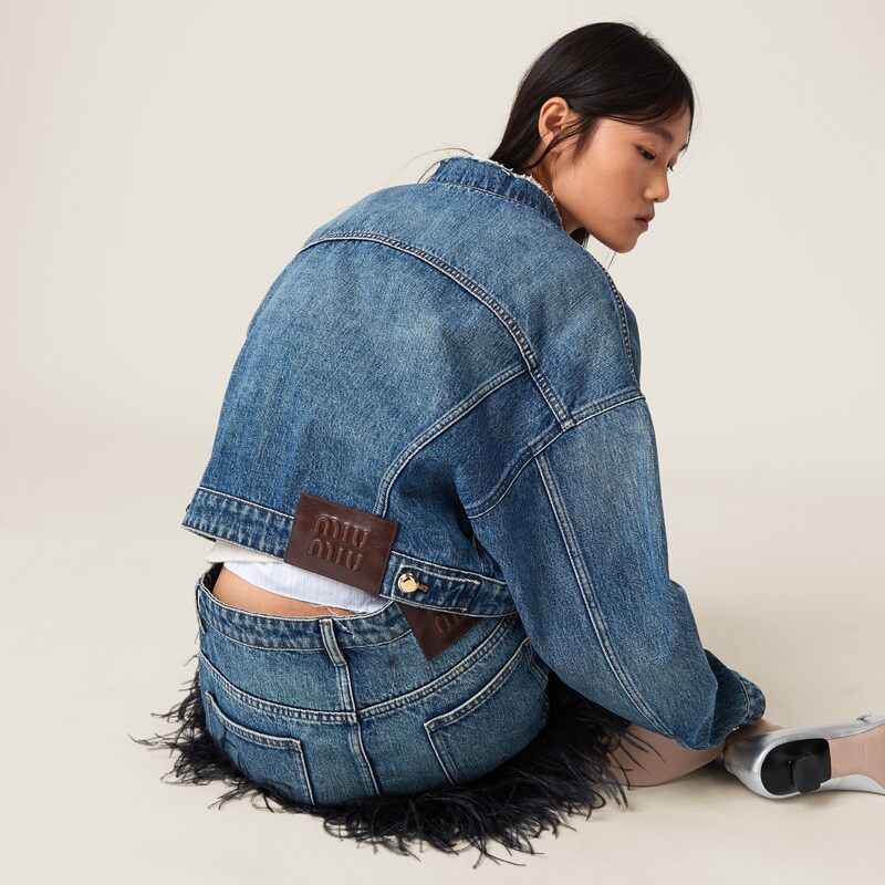 MIUMIU 26S SLEEVELESS DENIM JACKET 958
