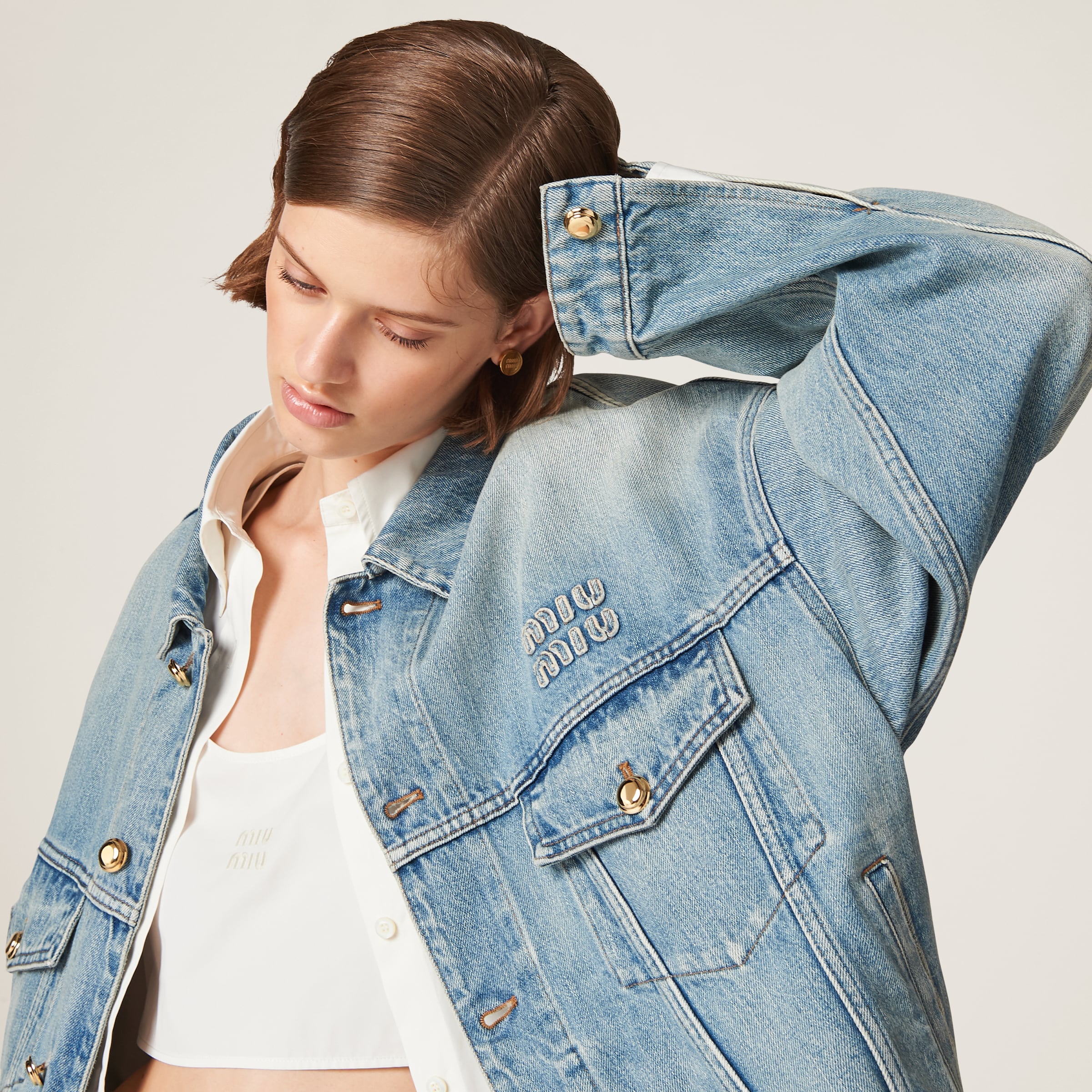 MIU MIU DENIM BLOUSON JACKET