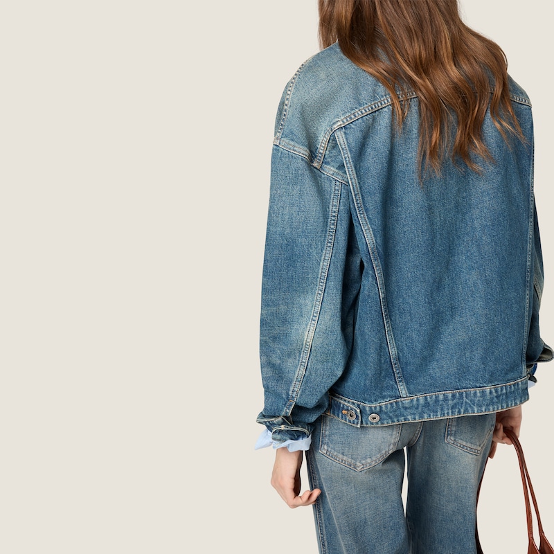 Denim blouson jacket