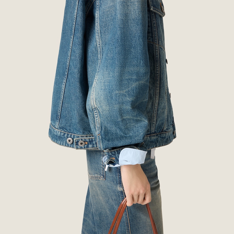 Denim blouson jacket