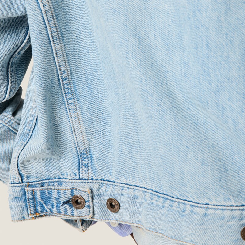 Denim jacket with embroidered logo