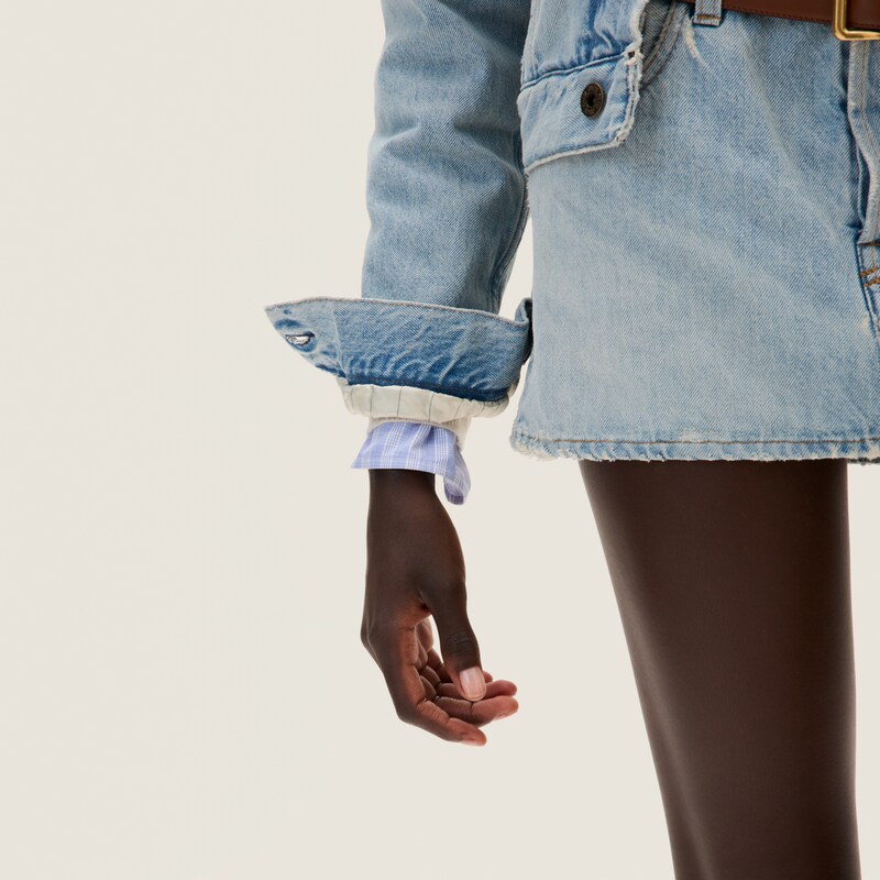 Denim jacket with embroidered logo