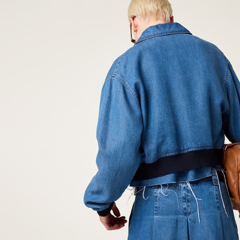 Denim blouson jacket