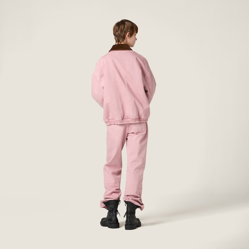 夾棉丹寧束腰外套