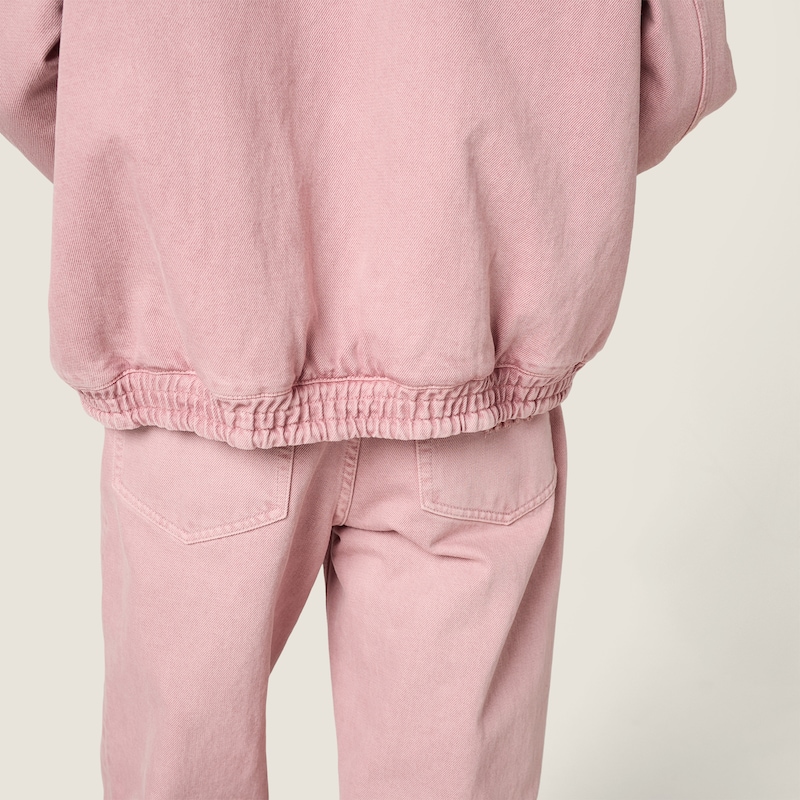 夾棉丹寧束腰外套