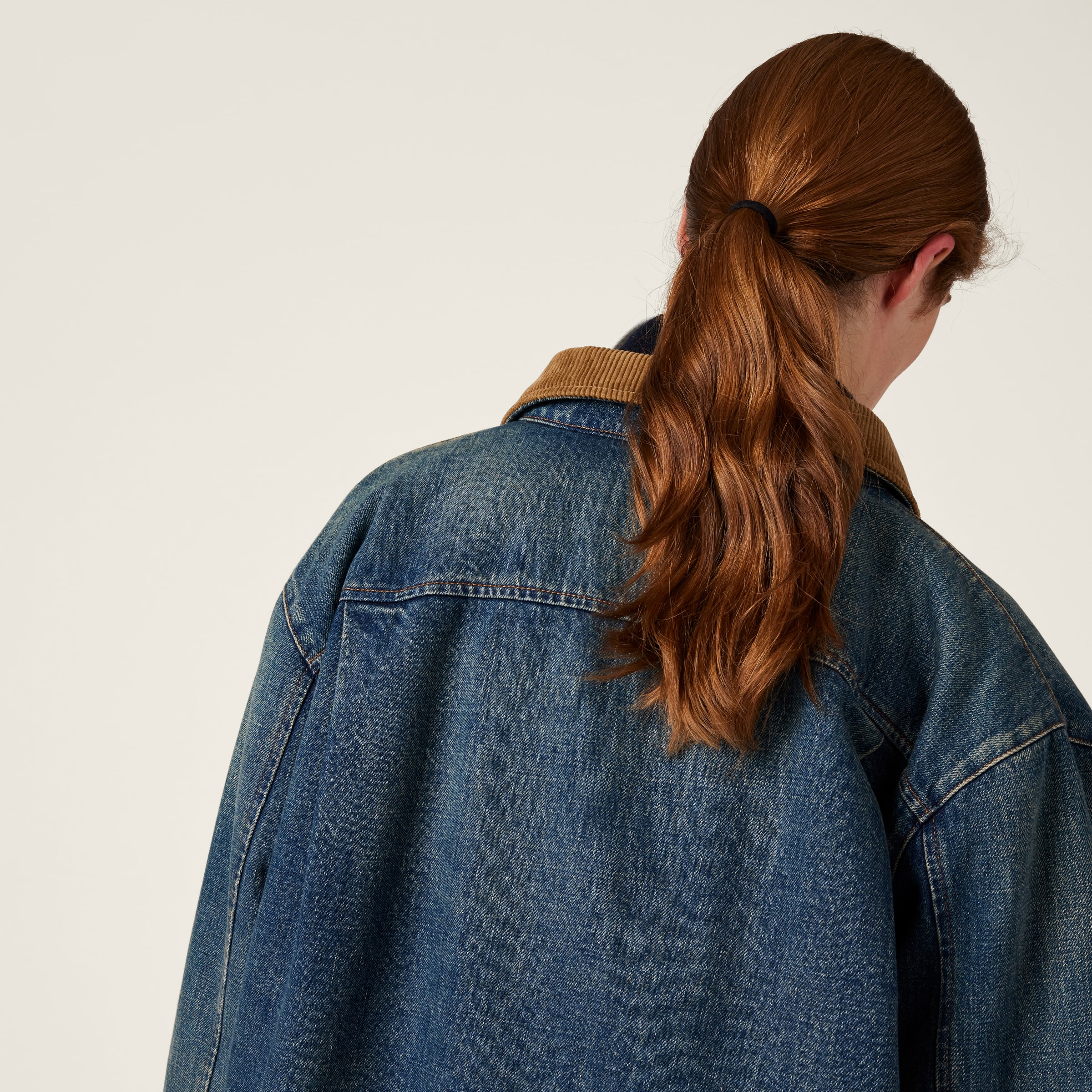 Navy Denim Down Jacket | Miu Miu