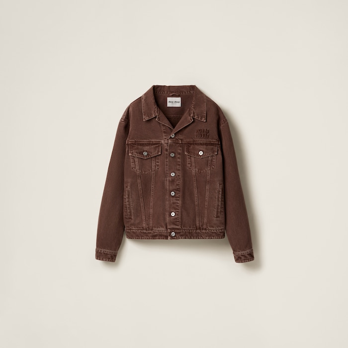関税込 MiuMiu Denim blouson jacket Miu Miu Washed denim blouson jacket | REVERSIBLE