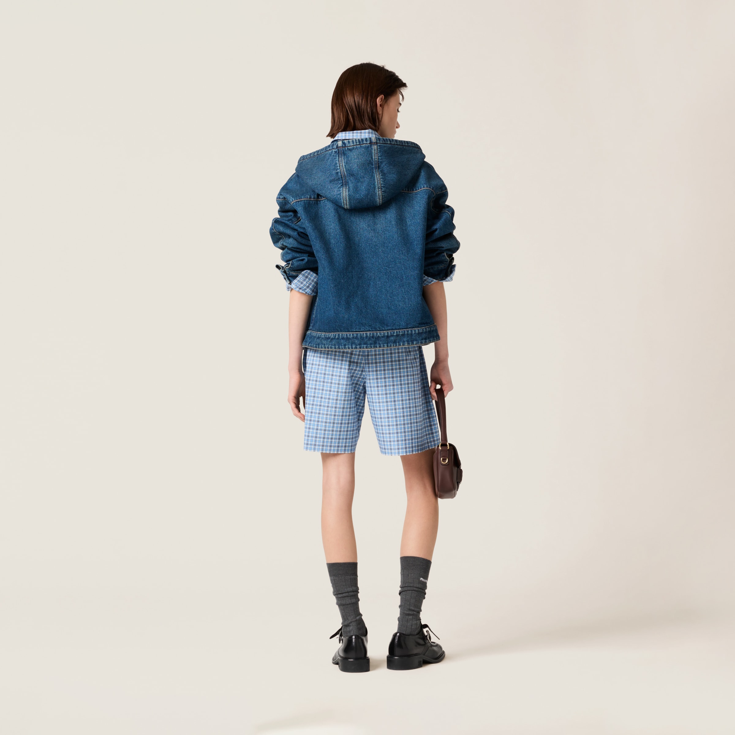 MIU MIU DENIM HOODIE JACKET