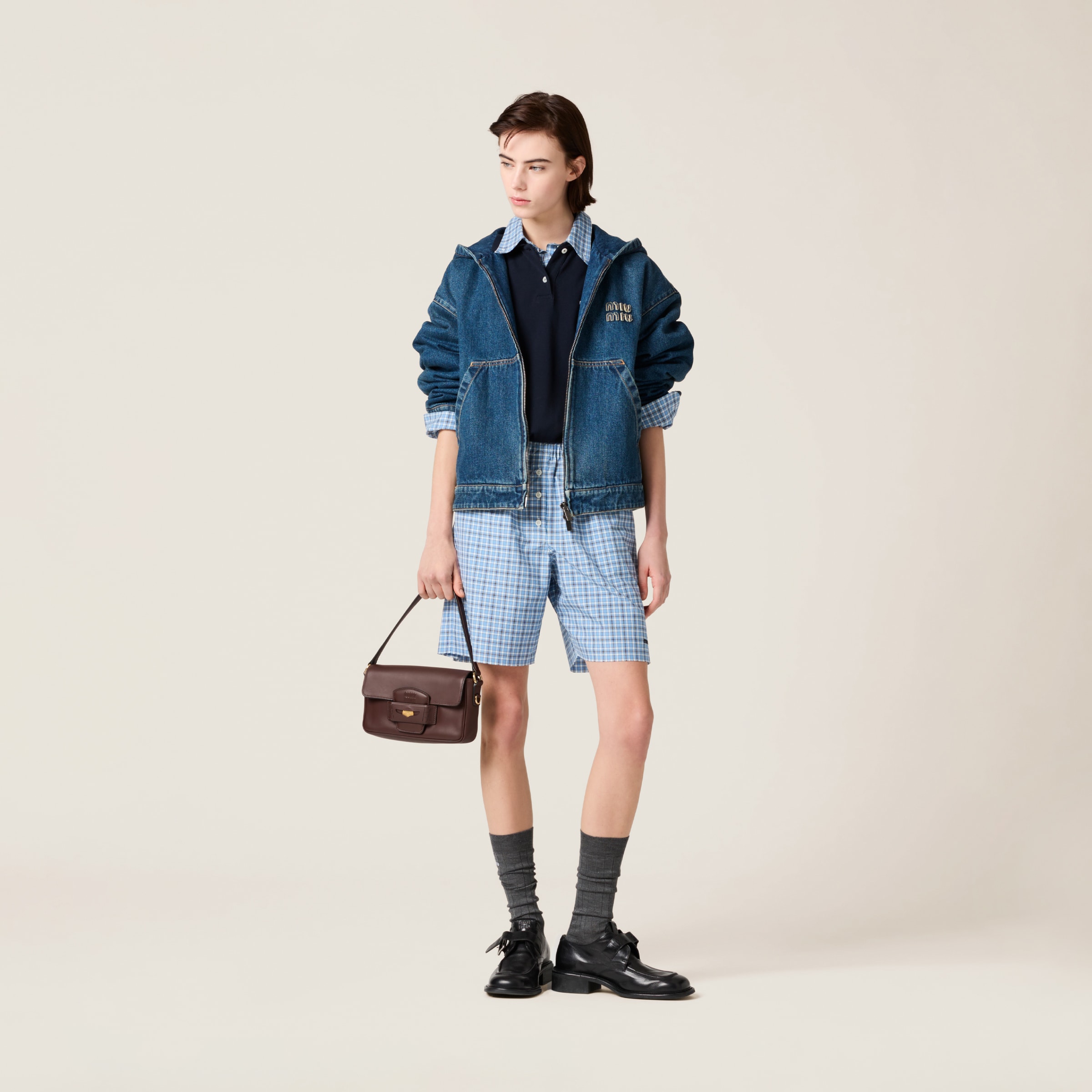 MIU MIU DENIM HOODIE JACKET