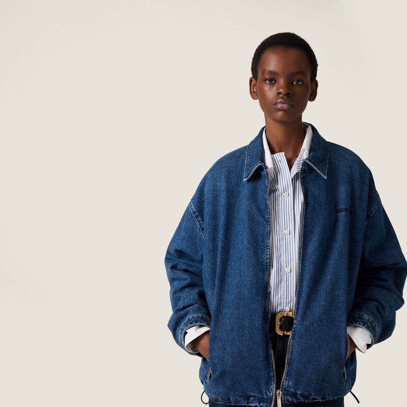 羊絨丹寧束腰外套