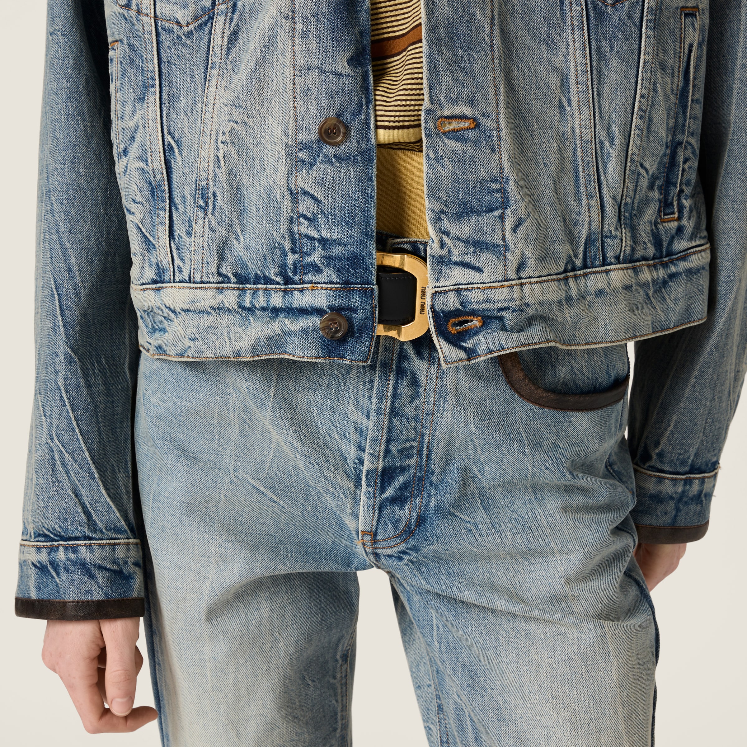 Light Blue Denim Blouson Jacket | Miu Miu
