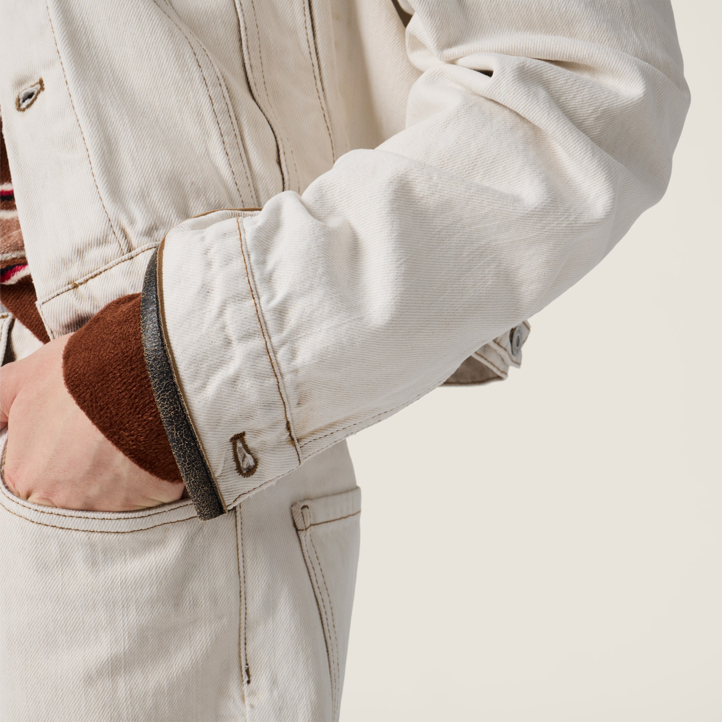 ホワイト デニム ブルゾンジャケット | Miu Miu