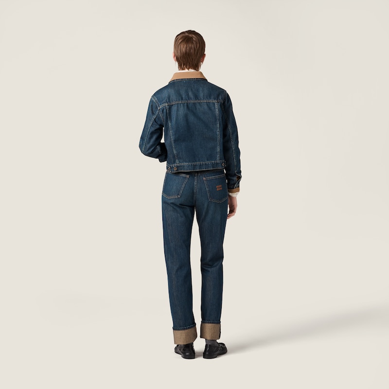 Denim blouson jacket