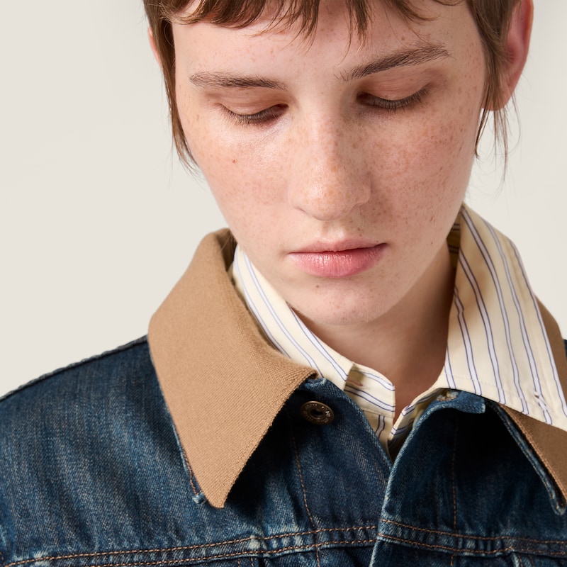 Denim blouson jacket