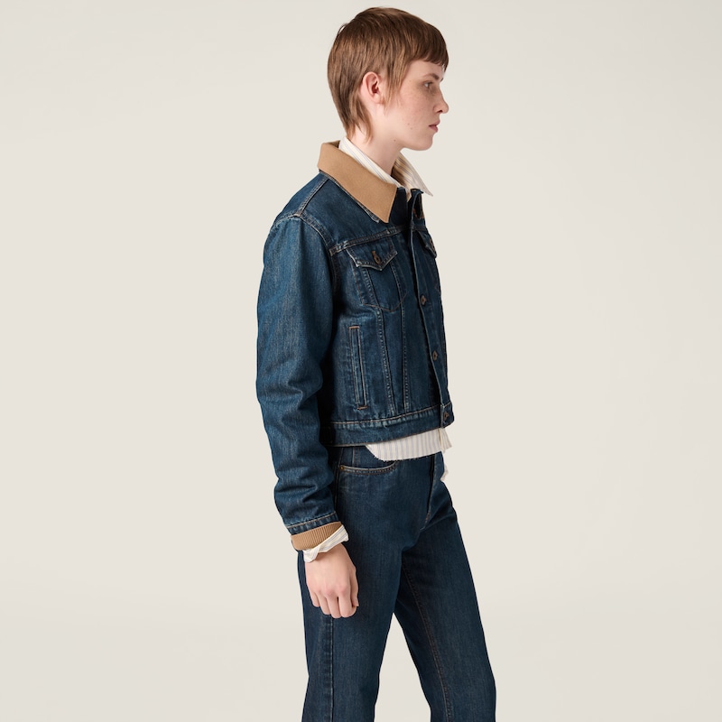 Denim blouson jacket