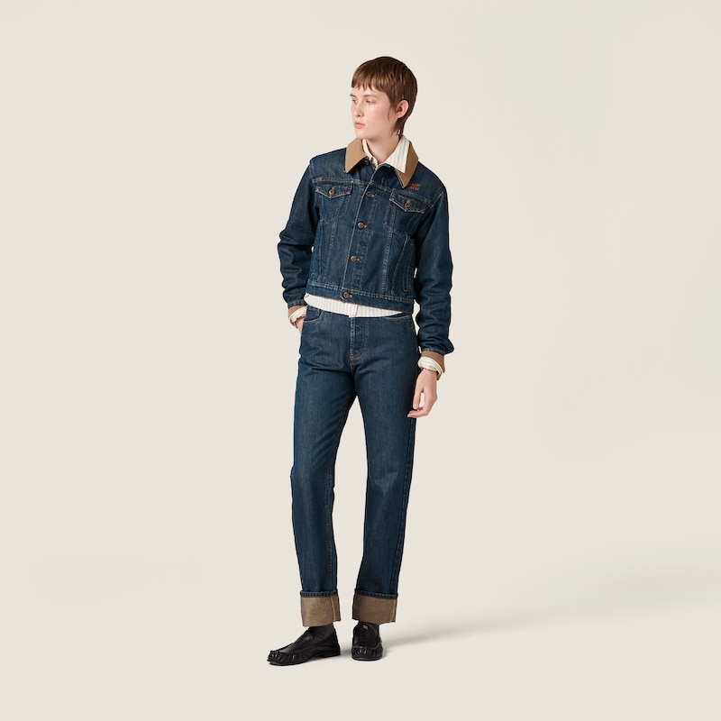 Denim blouson jacket