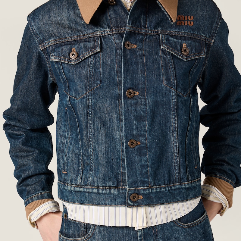 Denim blouson jacket