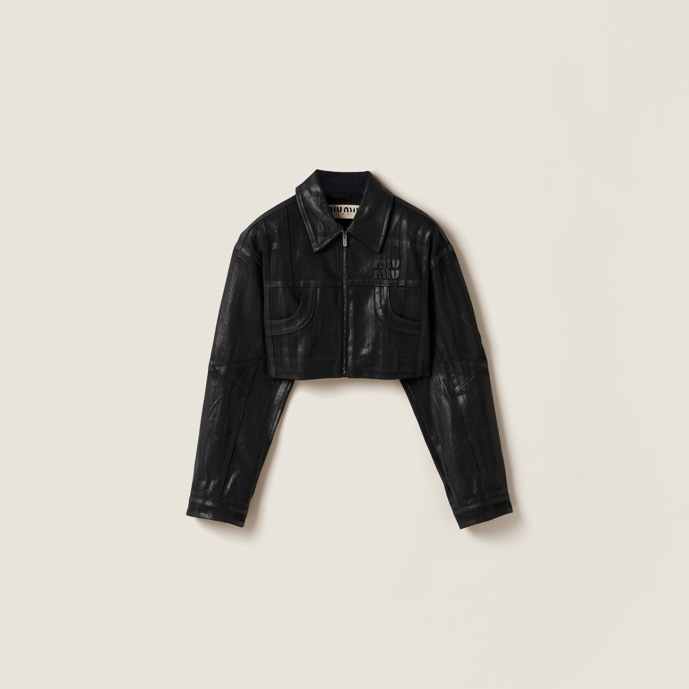 Black denim patchwork blouson jacket - Collection