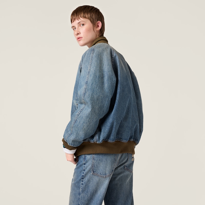 Denim blouson jacket