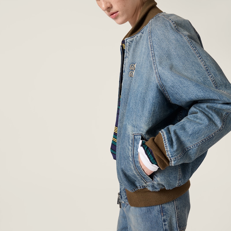 Denim blouson jacket