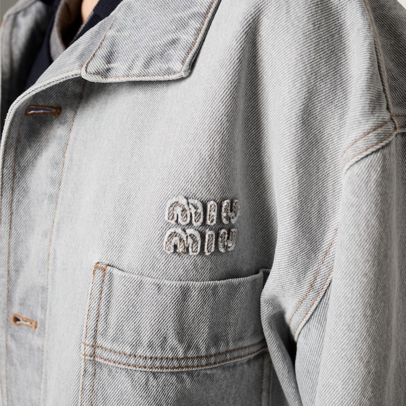 Denim blouson jacket