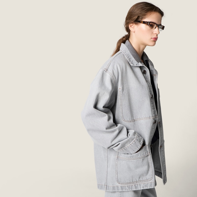 Denim blouson jacket