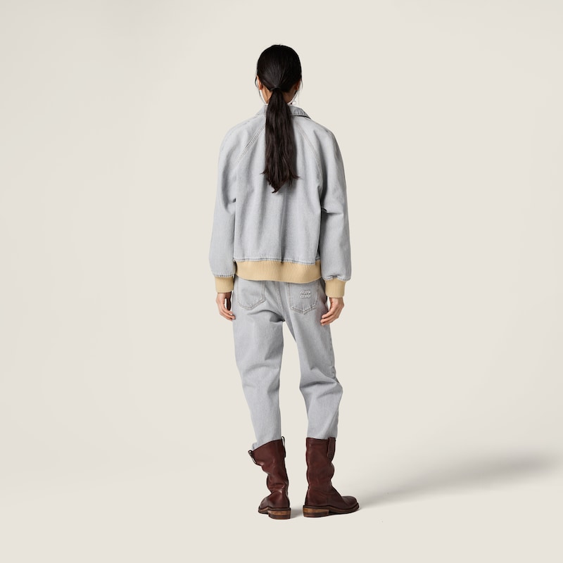 Denim blouson jacket