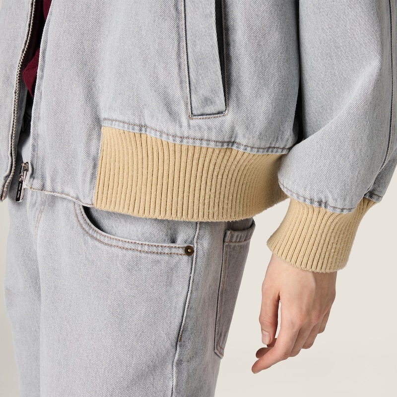 Denim blouson jacket