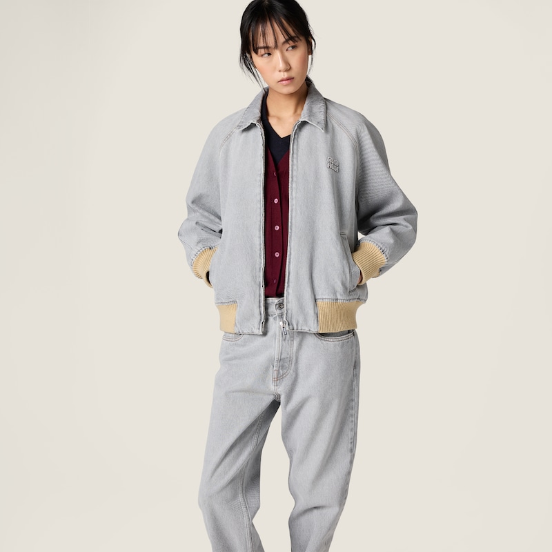 Denim blouson jacket