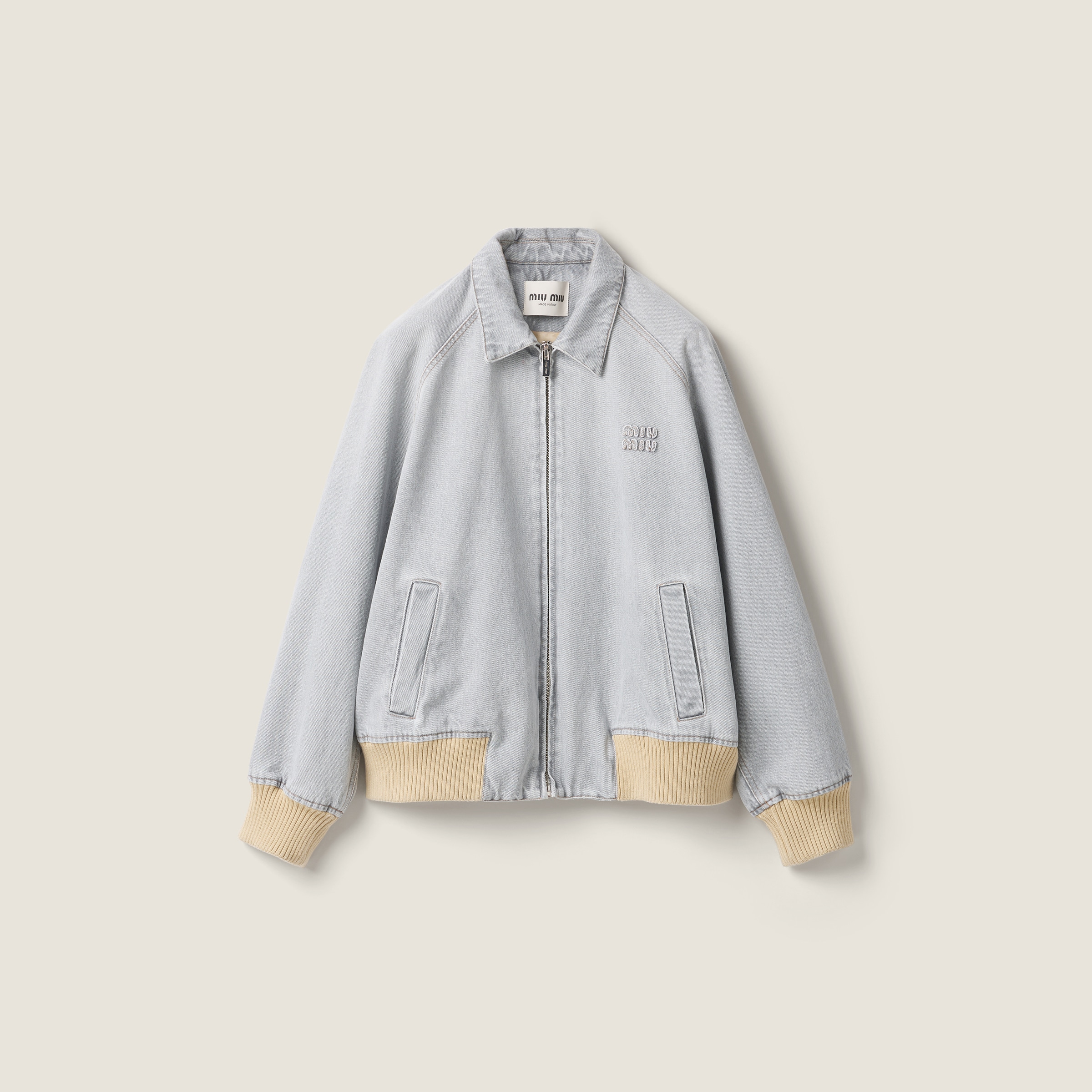 Denim blouson jacket
