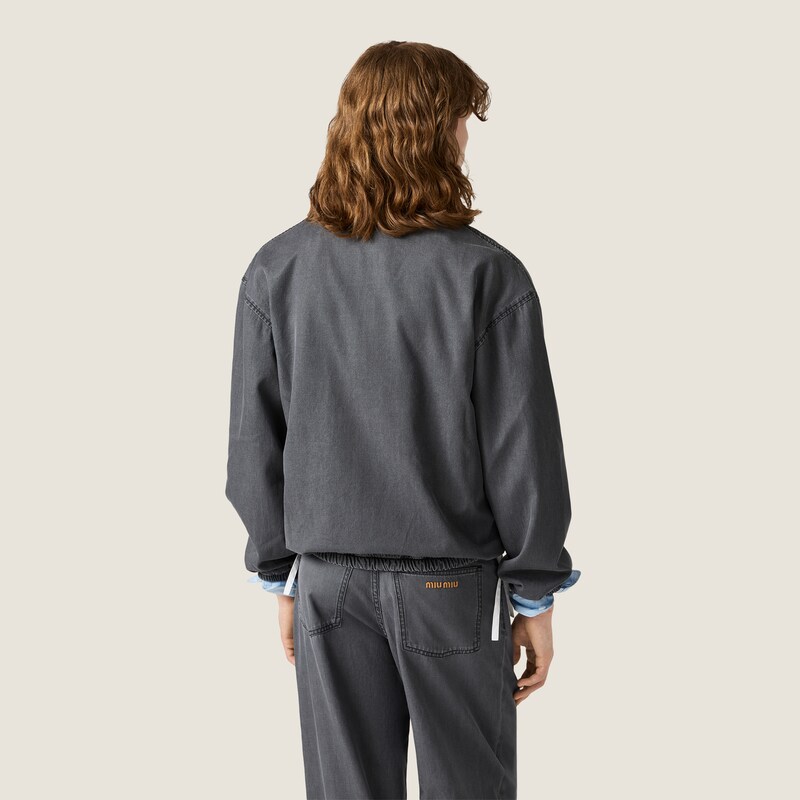Chambray blouson jacket