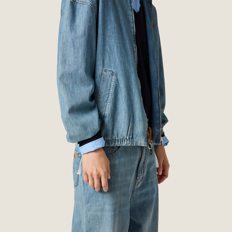 Chambray blouson jacket