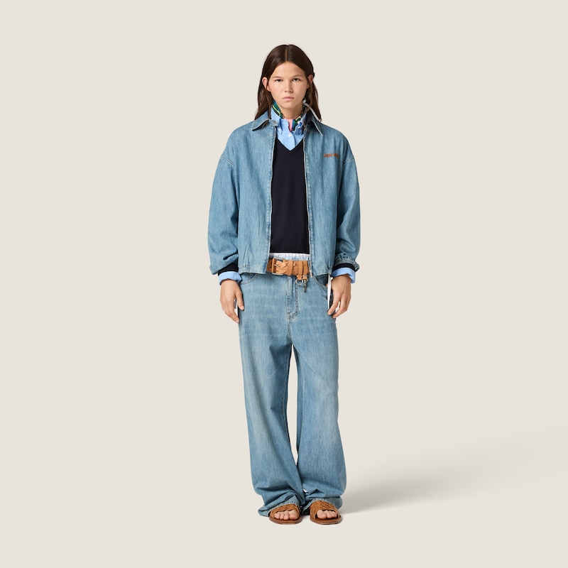 Chambray blouson jacket